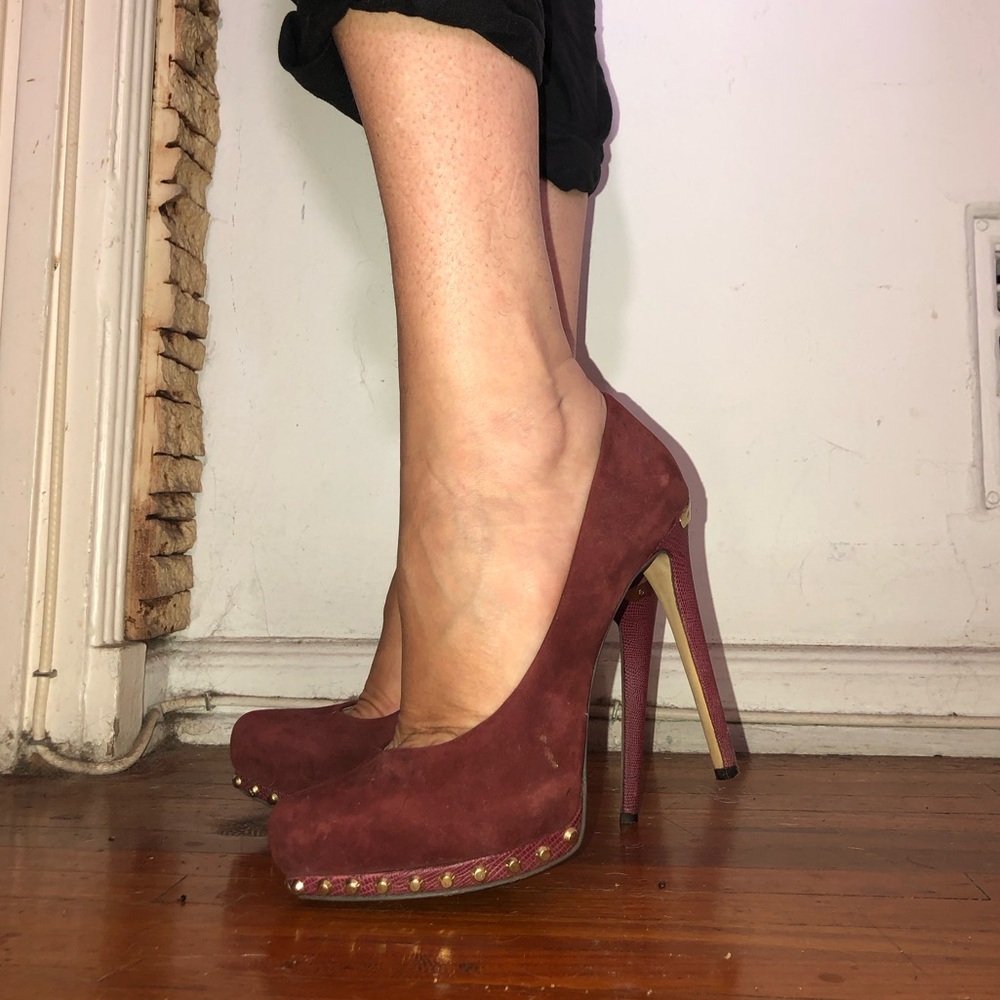 MICHAEL Michael Kors Burgundy Studded Heels